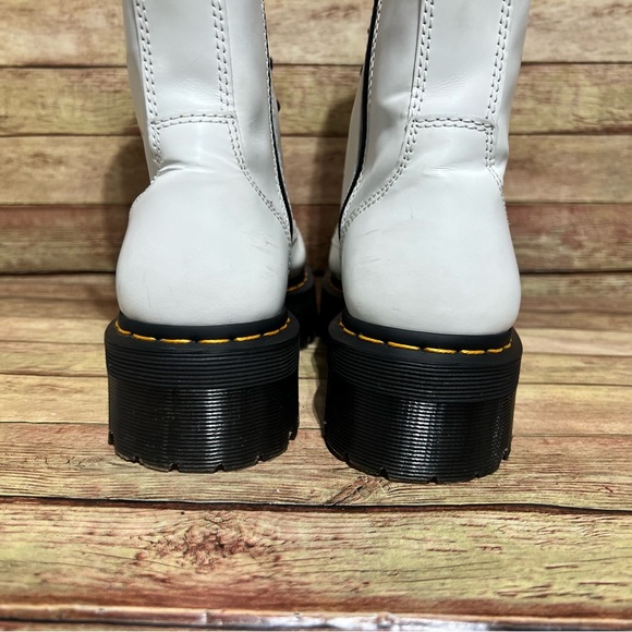 Dr. Martens White Leather Jadon Lace Up Boots - Picture 6 of 9
